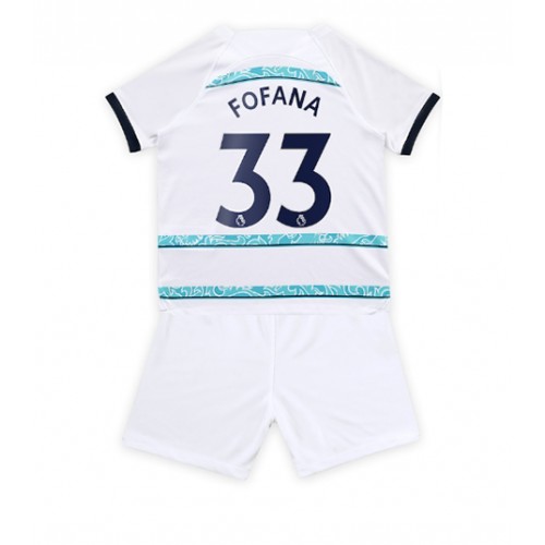Chelsea Wesley Fofana #33 Bortedraktsett Barn 2022-23 Kortermet (+ Korte bukser) Chelsea Wesley Fofana #33 Bortedraktsett Barn 2022-23 Kortermet (+ Korte bukser)